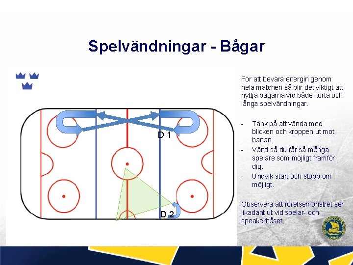 Spelvändningar - Bågar För att bevara energin genom hela matchen så blir det viktigt