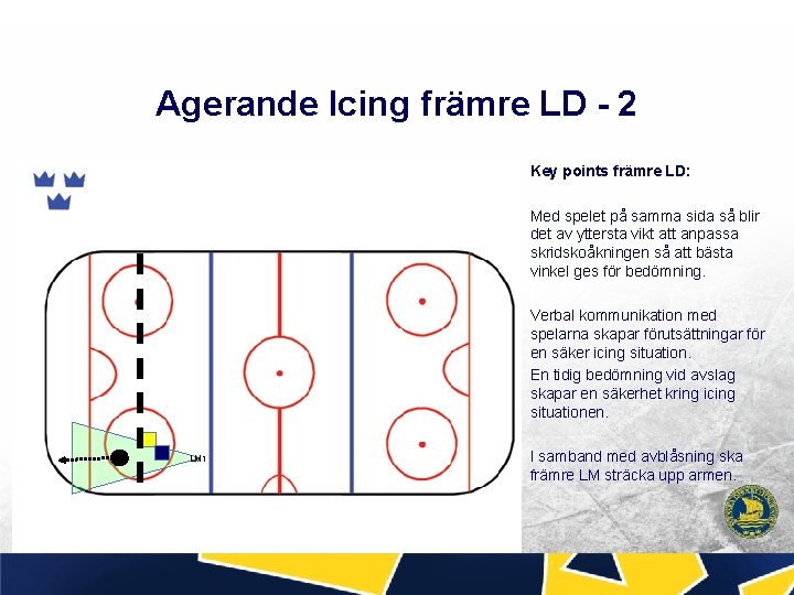 Agerande Icing främre LD - 2 Key points främre LD: Med spelet på samma