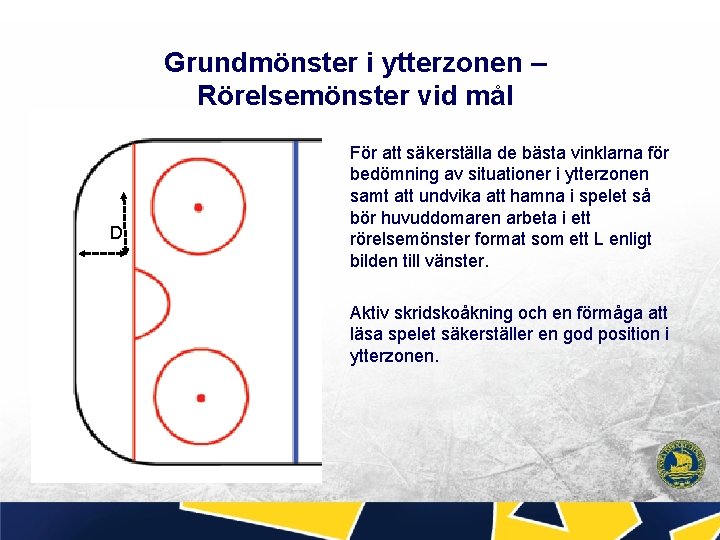 Grundmönster i ytterzonen – Rörelsemönster vid mål D För att säkerställa de bästa vinklarna