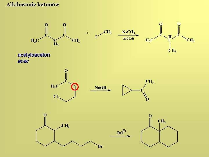 Alkilowanie ketonów acetyloaceton acac 