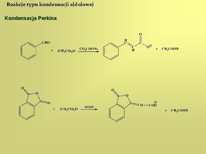 Reakcje typu kondensacji aldolowej Kondensacja Perkina 
