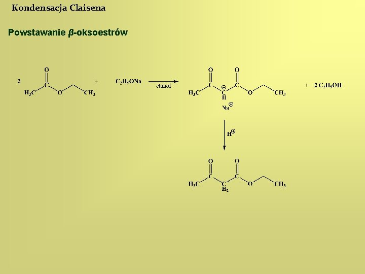 Kondensacja Claisena Powstawanie β-oksoestrów 
