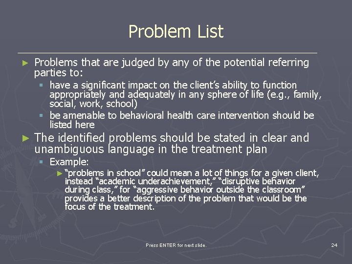 Problem List ► Problems that are judged by any of the potential referring parties