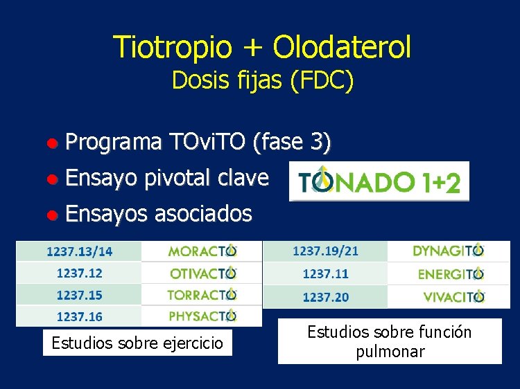Tiotropio + Olodaterol Dosis fijas (FDC) ● Programa TOvi. TO (fase 3) ● Ensayo