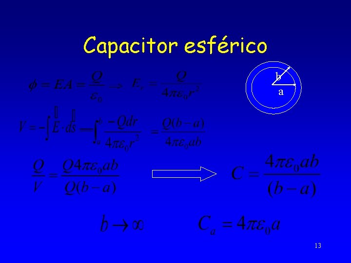 Capacitor esférico b a 13 