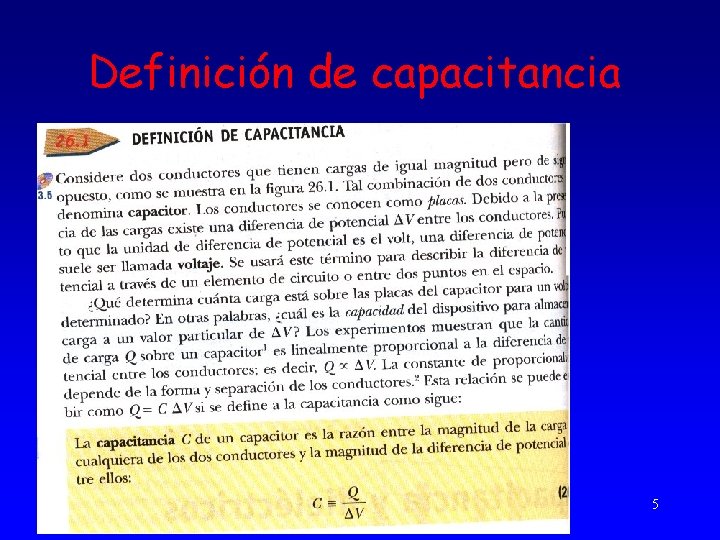 Definición de capacitancia 5 