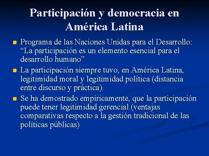 Participación y democracia en América Latina n n n Programa de las Naciones Unidas