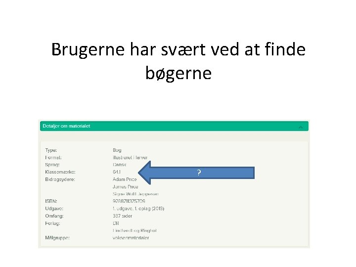 Brugerne har svært ved at finde bøgerne ? 