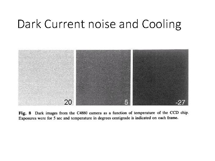 Dark Current noise and Cooling 20 