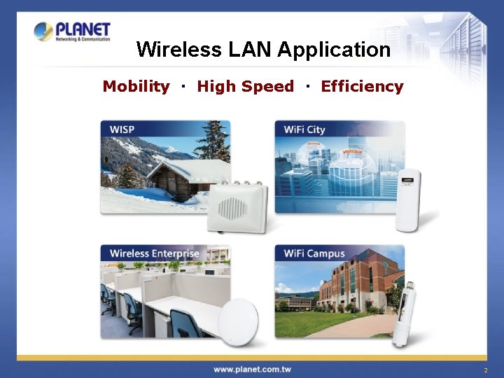 Wireless LAN Application Mobility High Speed Efficiency 2 