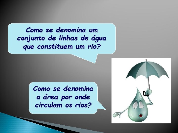 Como se denomina um conjunto de linhas de água que constituem um rio? Como