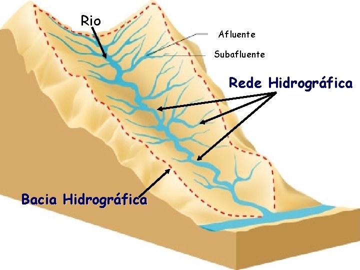 Rio Afluente Subafluente Rede Hidrográfica Bacia Hidrográfica 