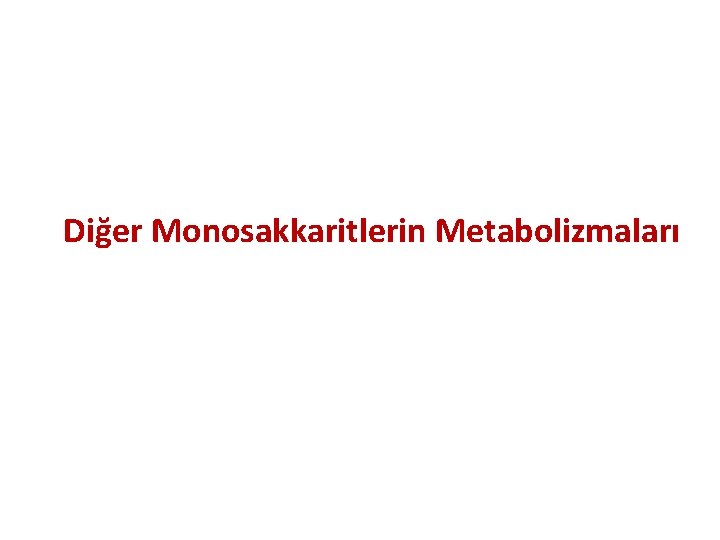 Diğer Monosakkaritlerin Metabolizmaları 