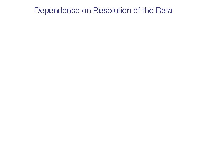 Dependence on Resolution of the Data 