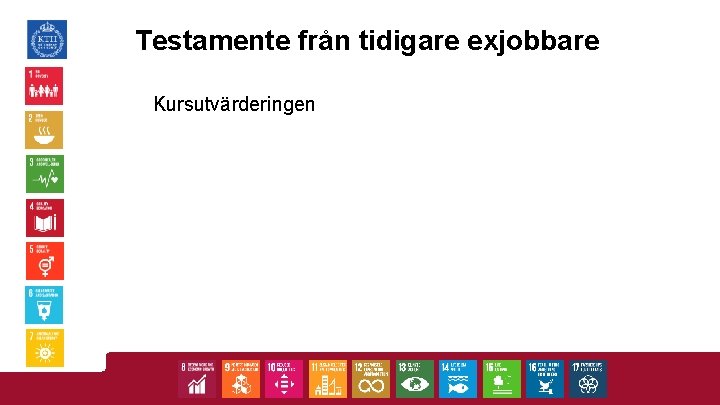 Testamente från tidigare exjobbare Kursutvärderingen 