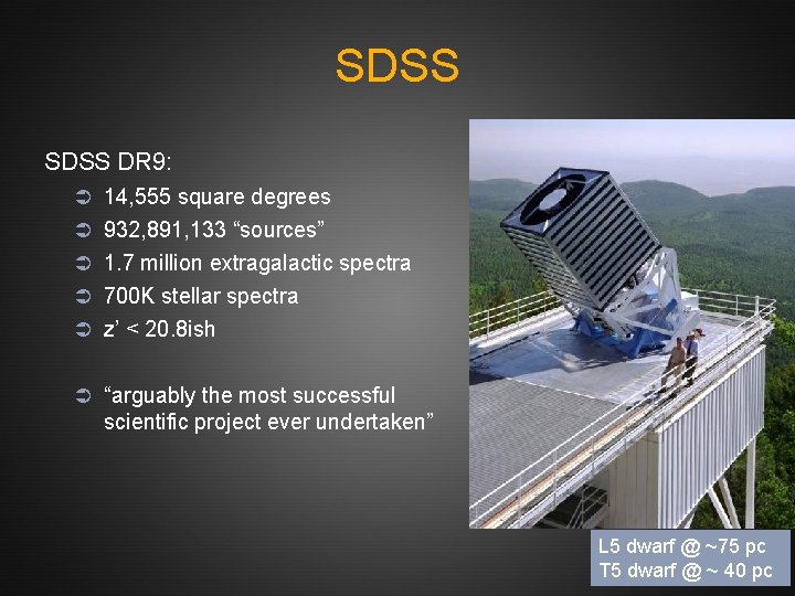 SDSS DR 9: Ü 14, 555 square degrees Ü 932, 891, 133 “sources” Ü