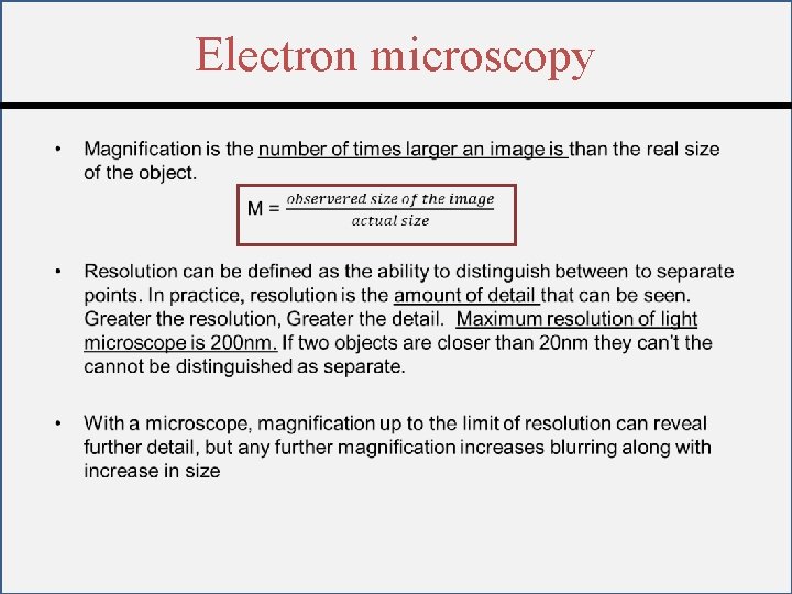 Electron microscopy • 