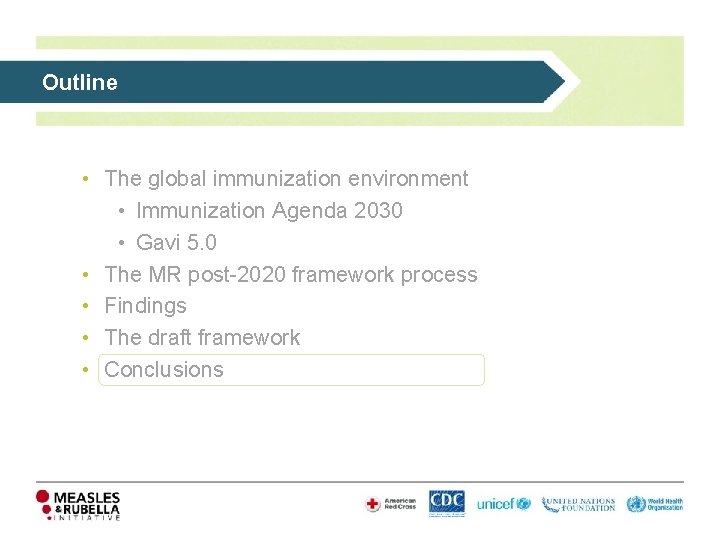 Outline • The global immunization environment • Immunization Agenda 2030 • Gavi 5. 0