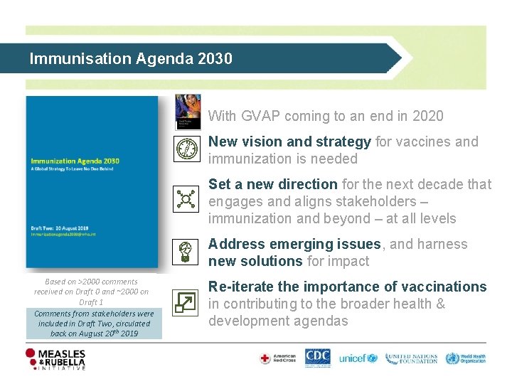 Immunisation Agenda 2030 With GVAP coming to an end in 2020 New vision and