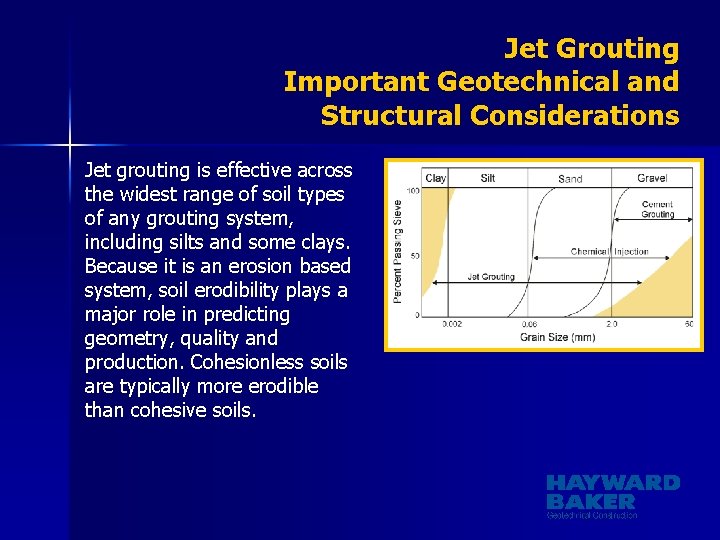 Jet Grouting Important Geotechnical and Structural Considerations Jet grouting is effective across the widest