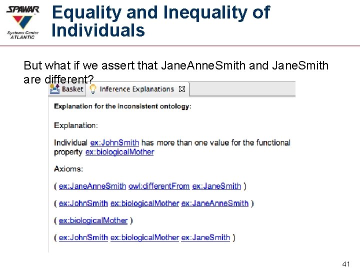 Equality and Inequality of Individuals But what if we assert that Jane. Anne. Smith