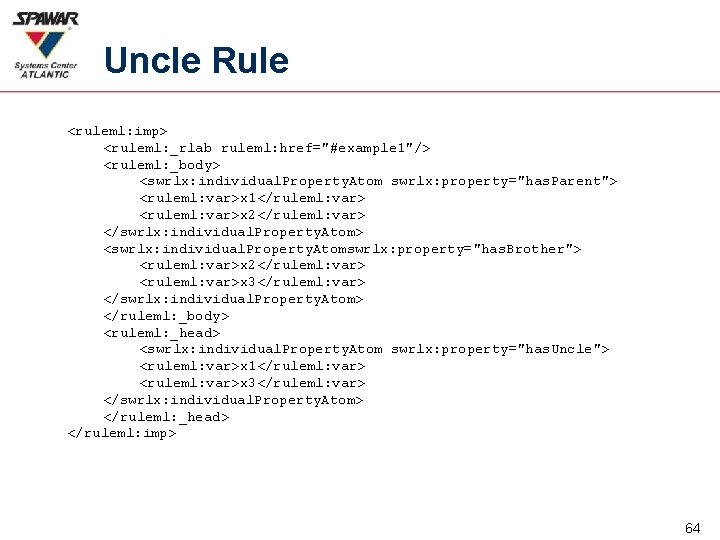 Uncle Rule <ruleml: imp> <ruleml: _rlab ruleml: href="#example 1"/> <ruleml: _body> <swrlx: individual. Property.