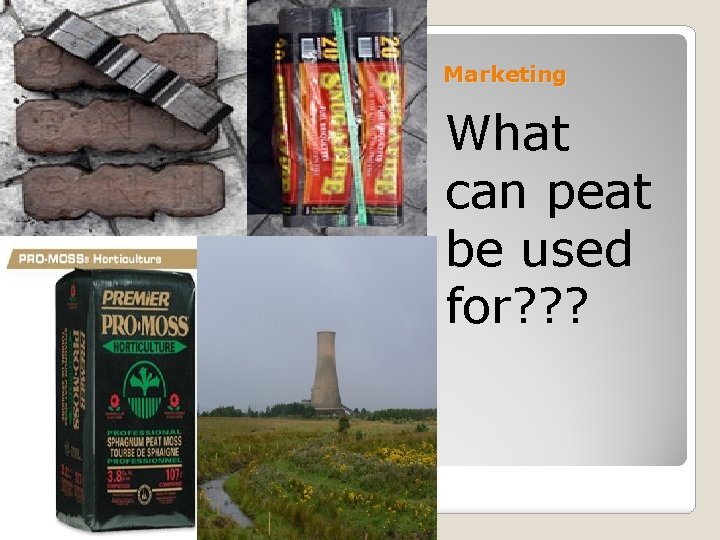 Marketing What can peat be used for? ? ? 