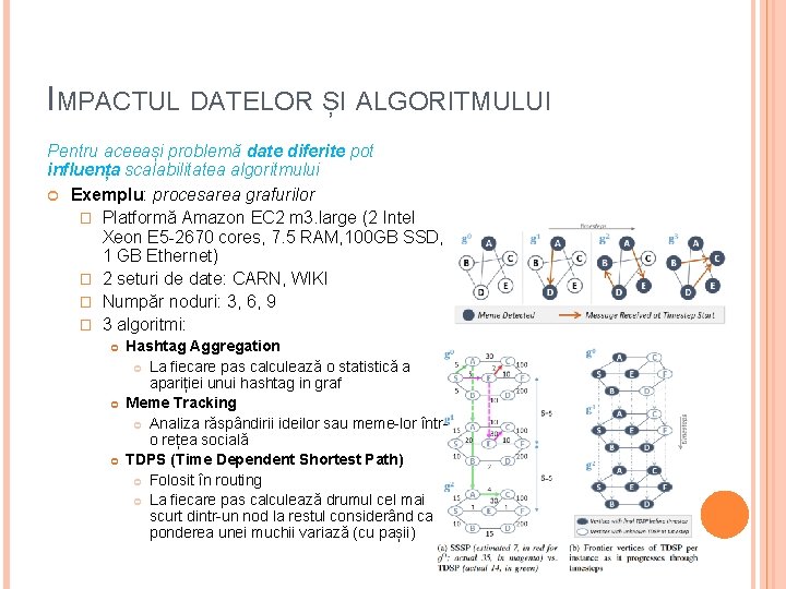 IMPACTUL DATELOR ȘI ALGORITMULUI Pentru aceeași problemă date diferite pot influența scalabilitatea algoritmului Exemplu: