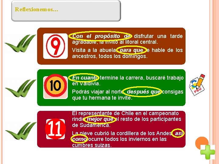 Reflexionemos… Con el propósito de disfrutar una tarde agradable, la invitó al litoral central.
