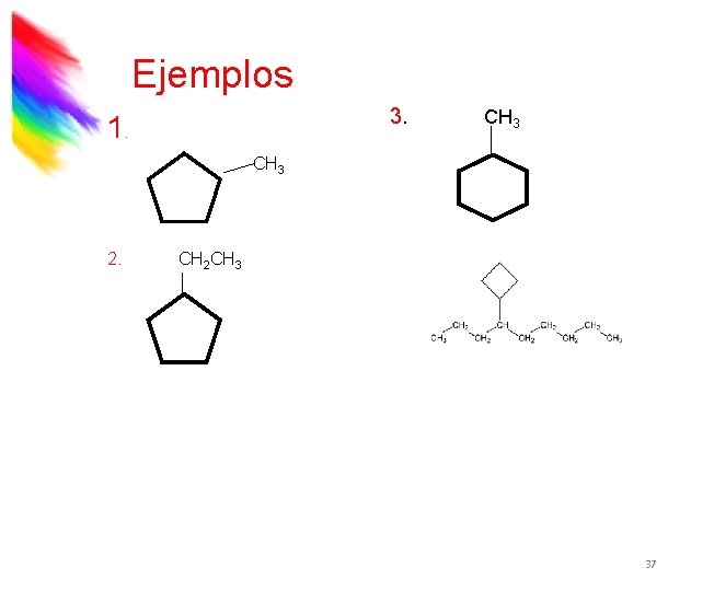 Ejemplos 3. 1. CH 3 2. CH 2 CH 3 37 