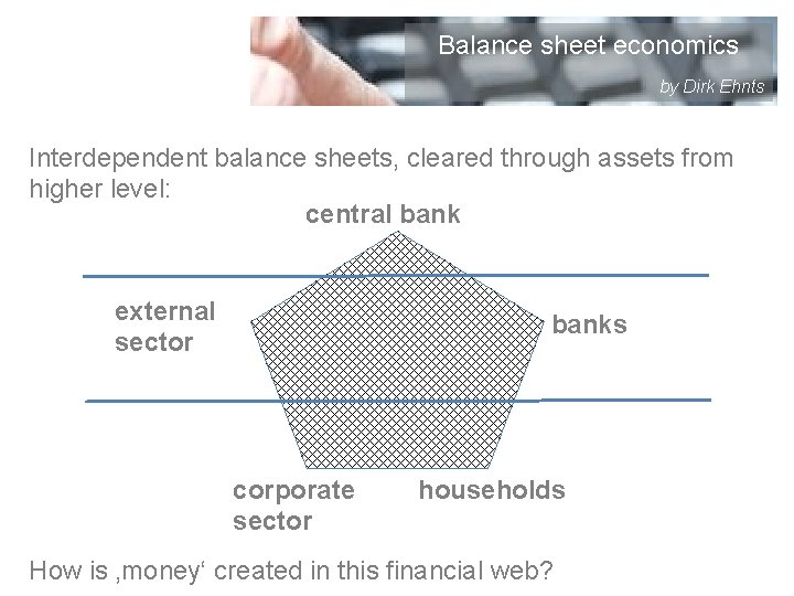 Balance sheet economics by Dirk Ehnts Interdependent balance sheets, cleared through assets from higher