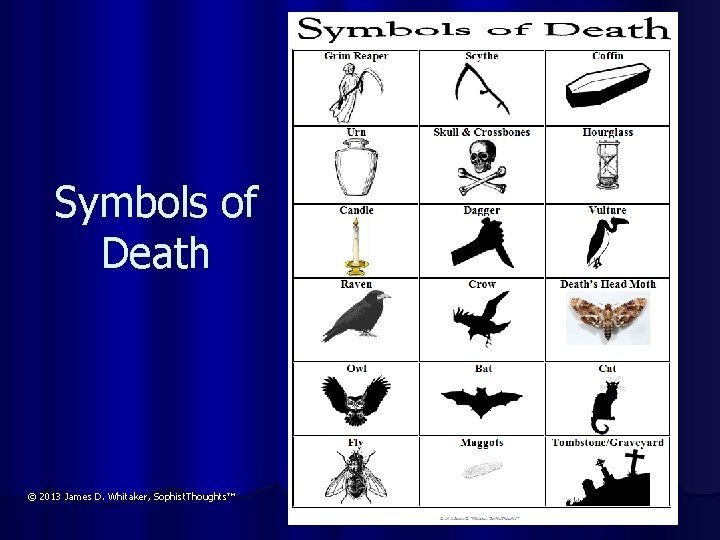 Symbols of Death © 2013 James D. Whitaker, Sophist. Thoughts™ 