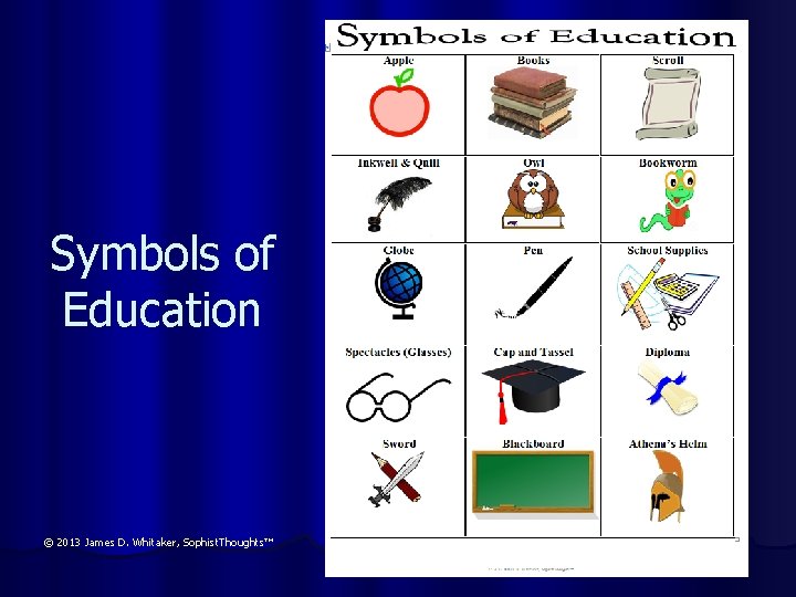Symbols of Education © 2013 James D. Whitaker, Sophist. Thoughts™ 