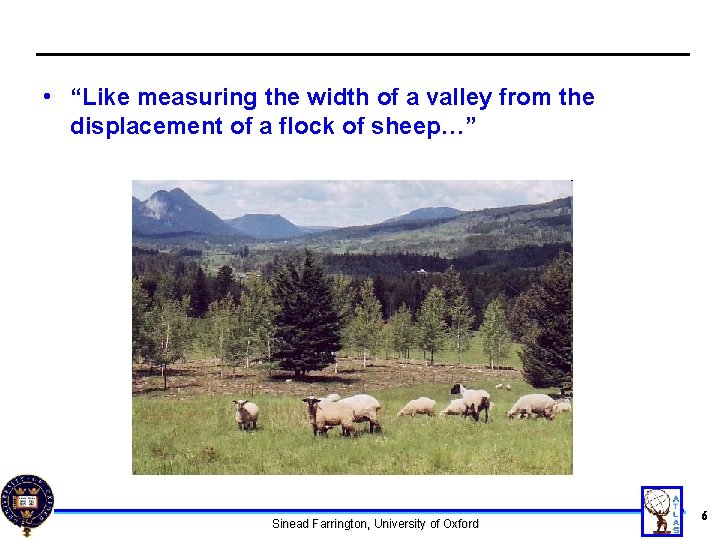  • “Like measuring the width of a valley from the displacement of a