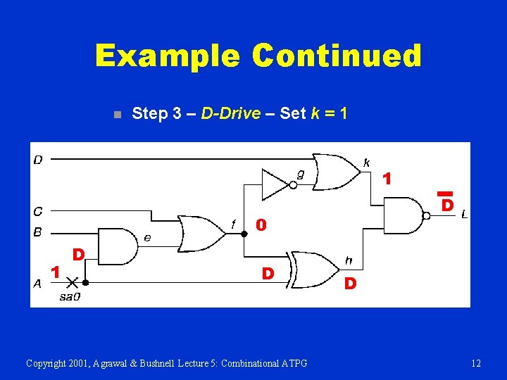 Example Continued n Step 3 – D-Drive – Set k = 1 1 D Example Continued n Step 3 – D-Drive – Set k = 1 1 D