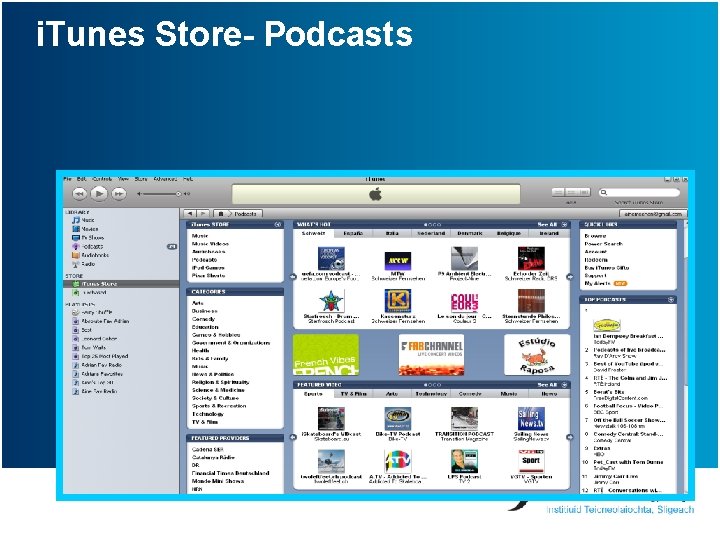 i. Tunes Store- Podcasts 