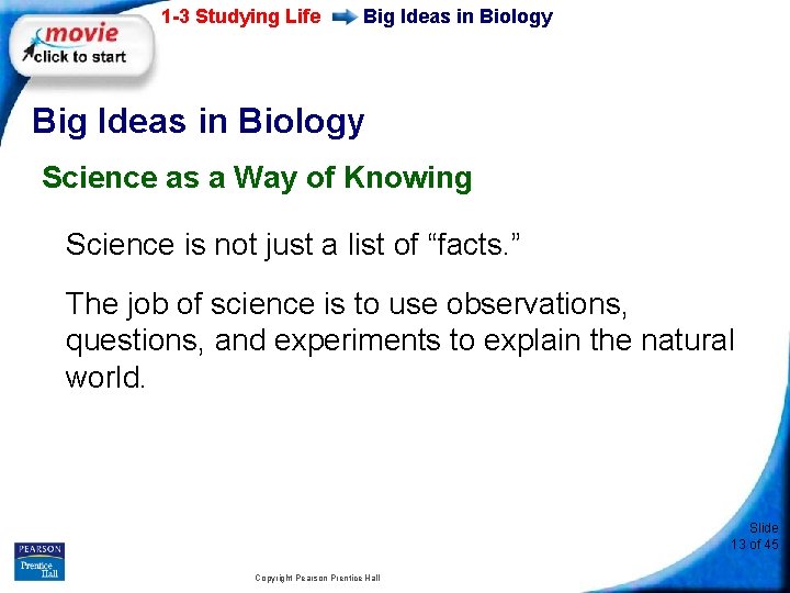 1 -3 Studying Life Big Ideas in Biology Science as a Way of Knowing