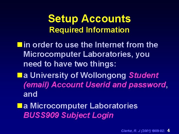 Setup Accounts Required Information n in order to use the Internet from the Microcomputer