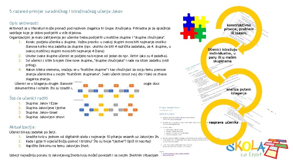 5. razared-primjer suradničkog i istraživačkog učenja: Jakov Opis aktivnosti: Aktivnost se u literaturi može