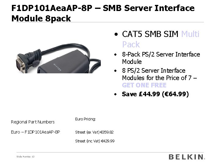 F 1 DP 101 Aea. AP-8 P – SMB Server Interface Module 8 pack
