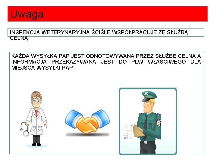 Uwaga INSPEKCJA WETERYNARYJNA ŚCIŚLE WSPÓŁPRACUJE ZE SŁUŻBĄ CELNĄ KAŻDA WYSYŁKA PAP JEST ODNOTOWYWANA PRZEZ