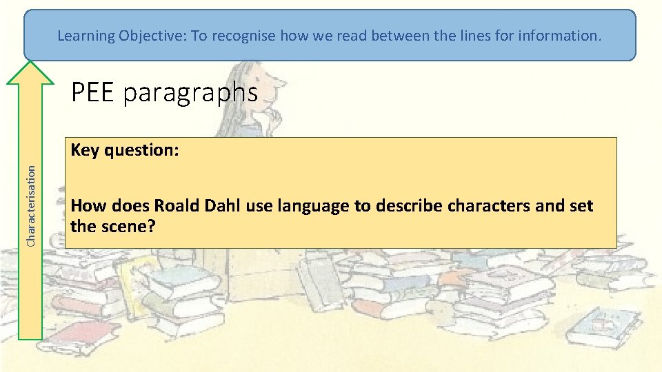 Learning Objective: To recognise how we read between the lines for information. PEE paragraphs