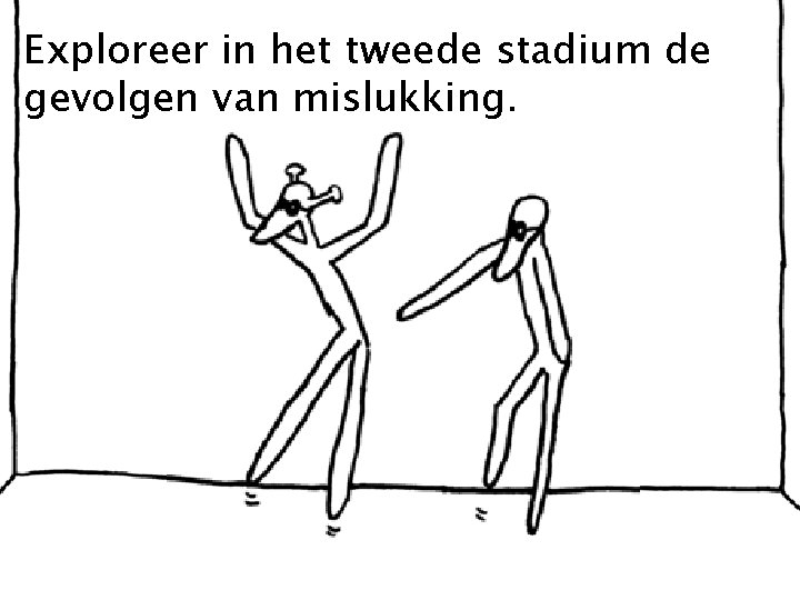 Exploreer in het tweede stadium de gevolgen van mislukking. 