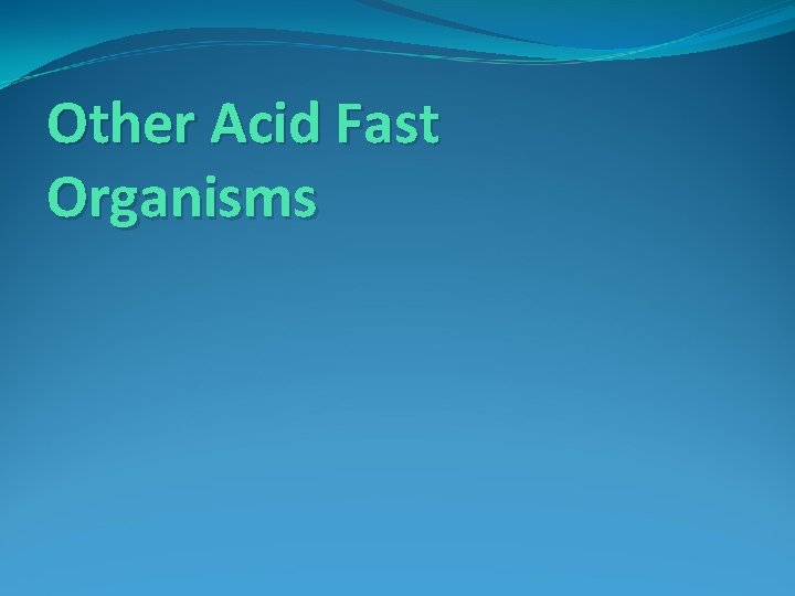 Other Acid Fast Organisms 