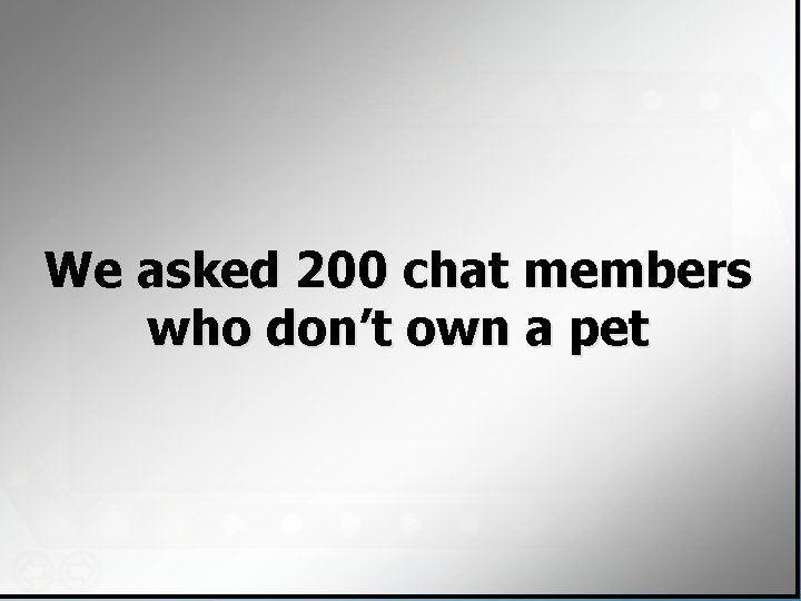 We asked 200 chat members who don’t own a pet 