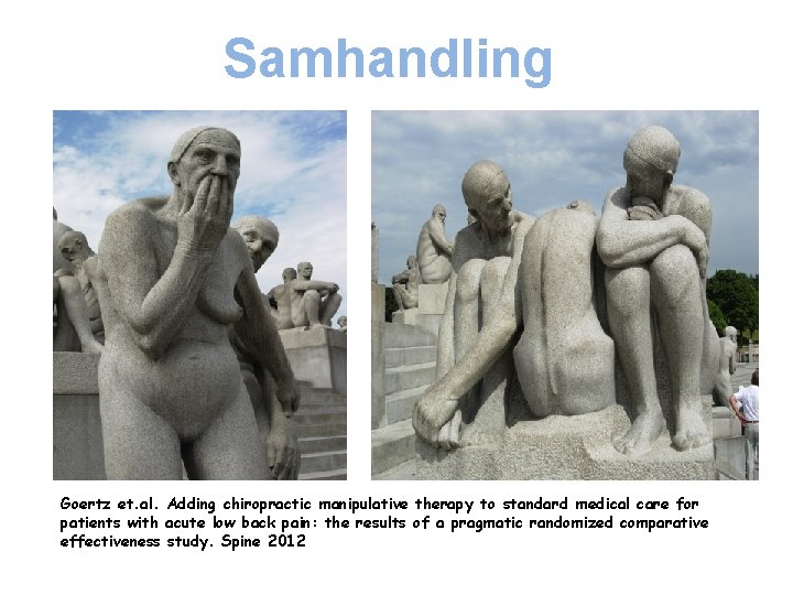Samhandling Goertz et. al. Adding chiropractic manipulative therapy to standard medical care for patients