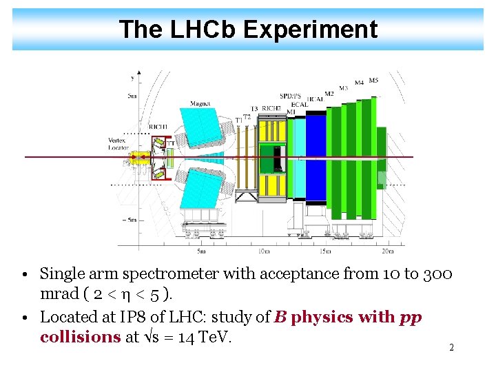 The LHCb Experiment • Single arm spectrometer with acceptance from 10 to 300 mrad