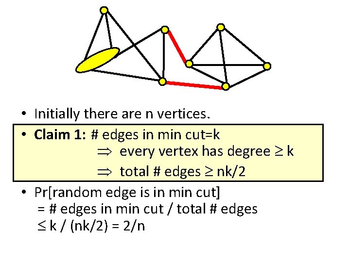  • Initially there are n vertices. • Claim 1: # edges in min