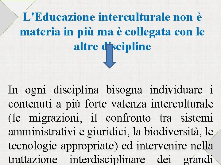 L'Educazione interculturale non è materia in più ma è collegata con le altre discipline