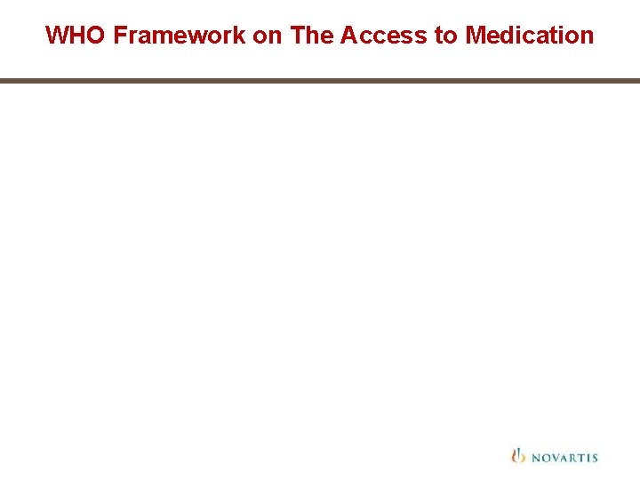 WHO Framework on The Access to Medication 